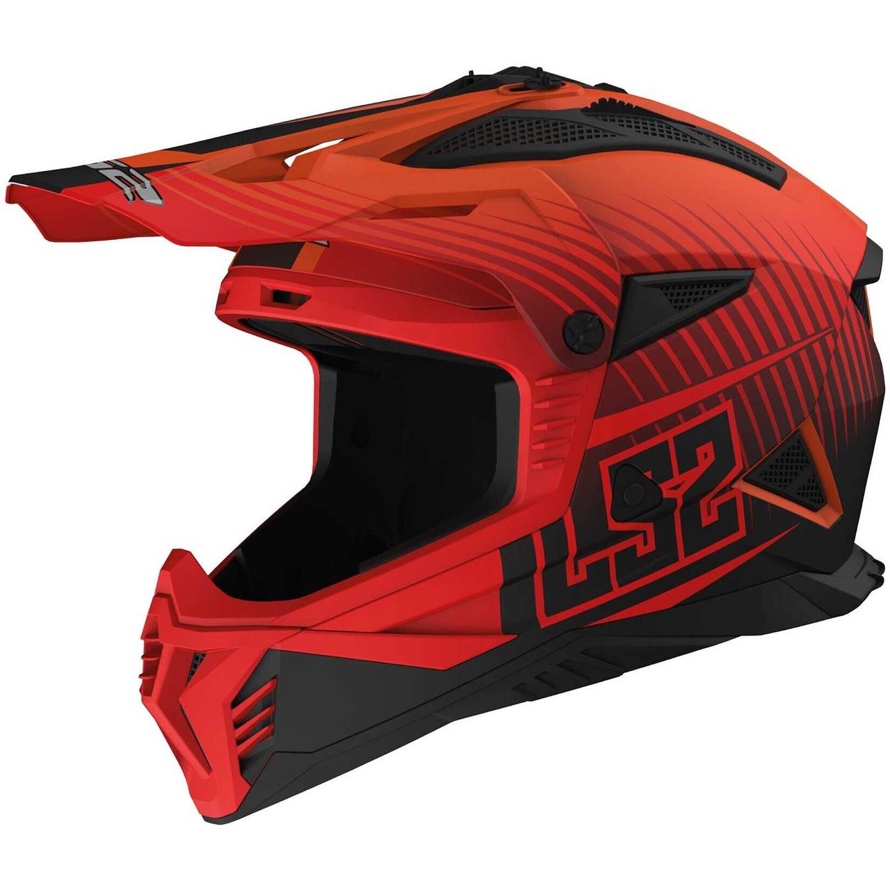 Мотошолом LS2 MX708 Fast II Duck Matt Orange Red