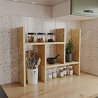 Розсувні полиці для спецій 50 см. Дерев'яні модульні полички на стіл або тумбу, полиця трансформер, підставка