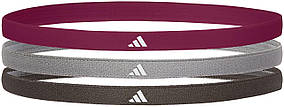 Пов'язки на голову Adidas Hairbands 3pk чорний, сірий, бордовий Уні One Size