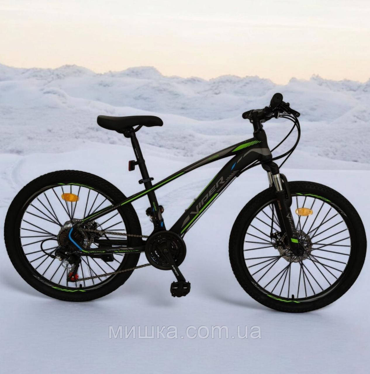 Велосипед гірський Viper Nevada" FRD 27,5" рама 17", дискові гальма, чорно-зелений, фото 1
