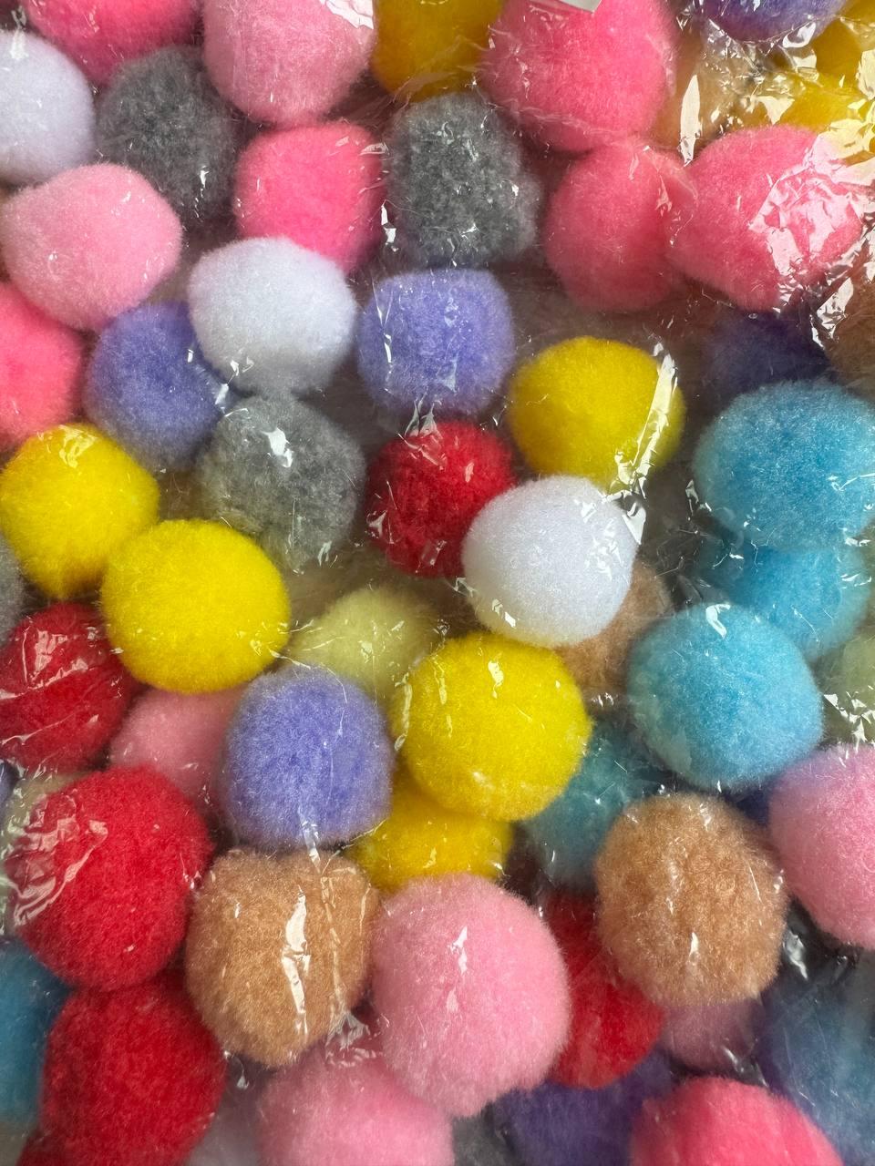 Помпони нейлонові " 3 см , мікс 250 шт