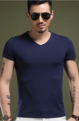 Чоловіча футболка 100% Бавовна Марка "COSTOM" Арт.8803 (синій)