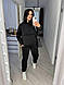 Жіночий велюровий прогулянковий м'який костюм з 3Д тисненням велюр спорт штани та худі великого розміру, фото 2