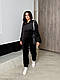 Жіночий велюровий прогулянковий м'який костюм з 3Д тисненням велюр спорт штани та худі великого розміру, фото 7