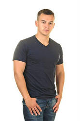 Чоловіча футболка 100% Бавовна Марка "COSTOM" Арт.8803 (чорний)