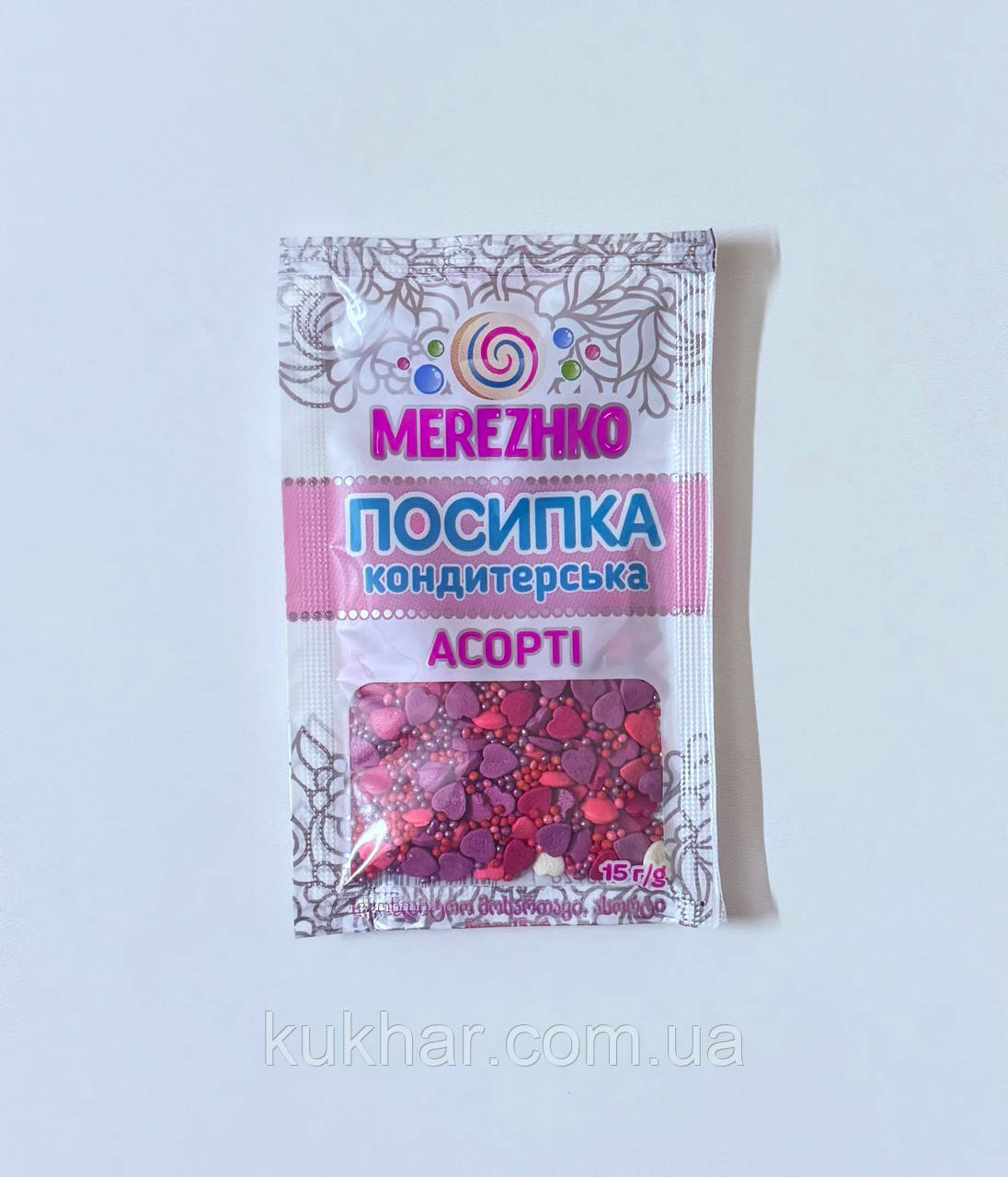 Посипка кондитерська суміш "Сердечка марсалові" 15г