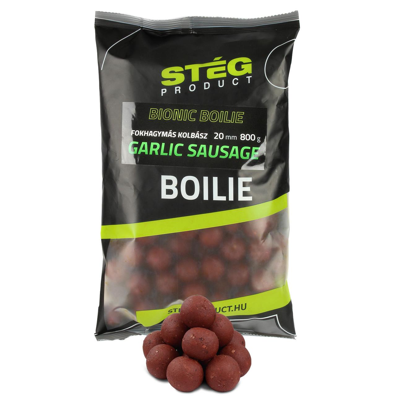 Бойли прикормочні Steg Product Bionic Boilies Garlic Sausage 20mm 800g, фото 1