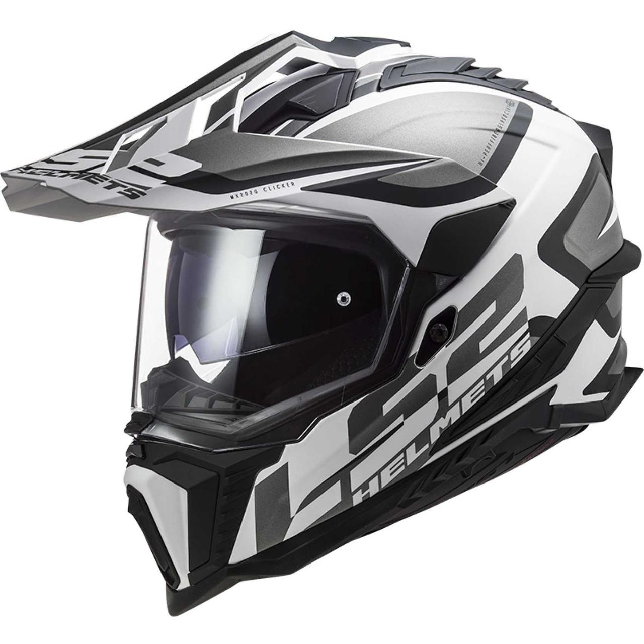 Мотошолом LS2 MX701 Explorer Alter Matt Black White