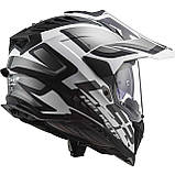 Мотошолом LS2 MX701 Explorer Alter Matt Black White, фото 4