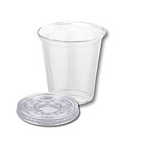 Стакан десертний 400 мл з плоскою кришкою без отвору (50 шт в упаковці) 062200504