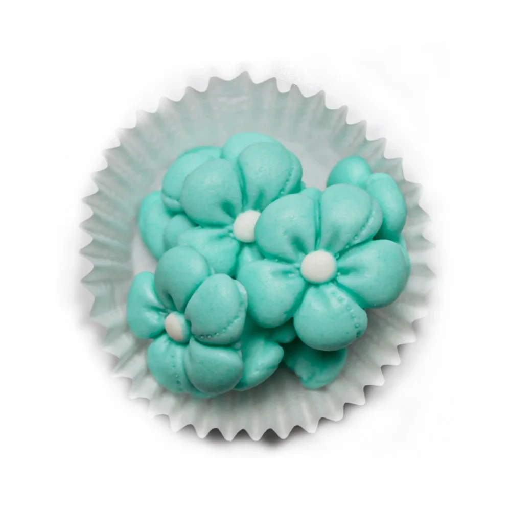 Кондитерська прикраса "Шовкові квіти м'ятні", 9шт./уп., фото 1