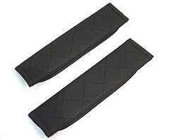 Подушка на ремінь безпеки  Чорна,ромб чорний Еко-шкіра (2шт)