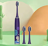 Зубна щітка дитяча на батарейках, 3 насадки 6 кольорів, фото 9