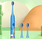 Зубна щітка дитяча на батарейках, 3 насадки 6 кольорів, фото 8