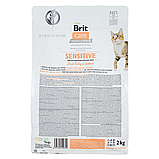 Сухий корм Brit Care Cat GF Sensitive HDigestion & Delicate Taste для котів з чутливим травленням, індичка та лосось 2 кг, фото 3