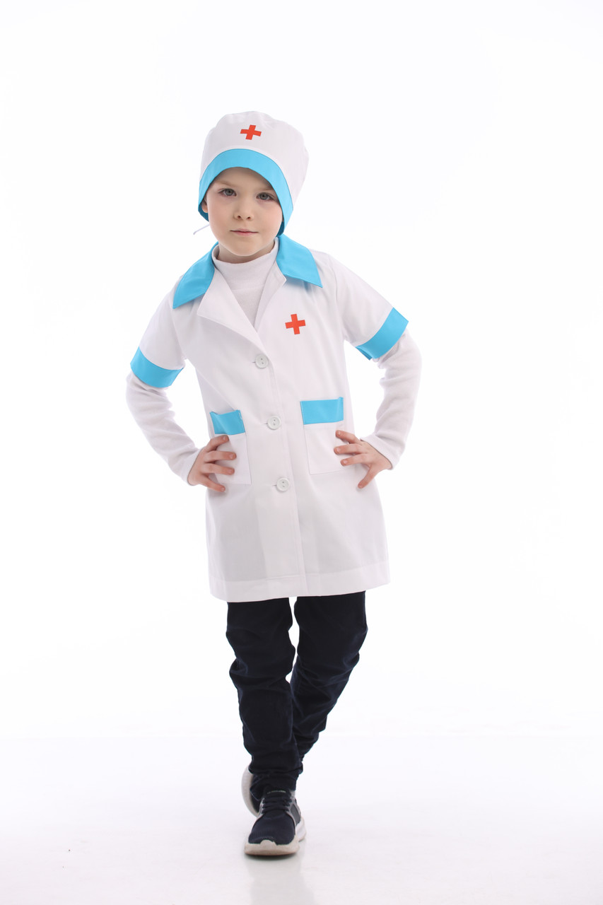 Дитячий костюм медсестри "Маленький лікар" / Костюм лікаря для дитини 2-3 роки, зріст 98-104 см для свята, фото 1