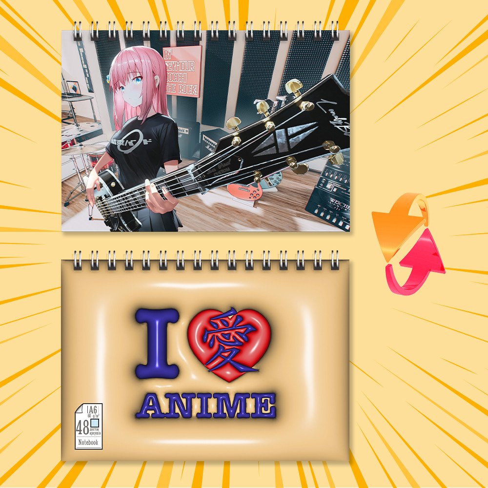 Блокнот на пружині в клітинку 48 арк. Bocchi the Rock / Самітниця-рокерка! 006
