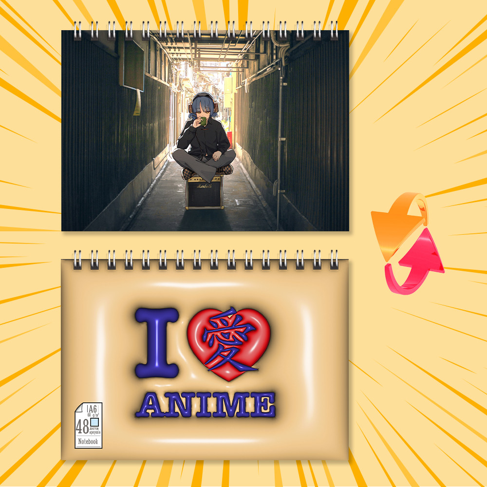 Блокнот на пружині в клітинку 48 арк. Bocchi the Rock / Самітниця-рокерка! 023