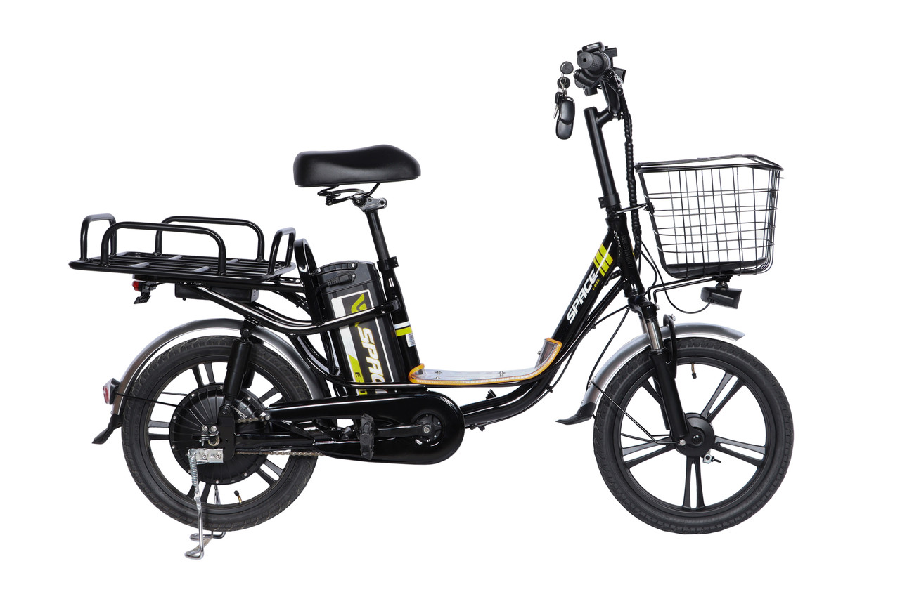 Велосипед з електроприводом 18" AL SPACE eELDORADO DD FR рама-15" 48B 10 А·год 500 Вт чорно-жовтий 2025, фото 1