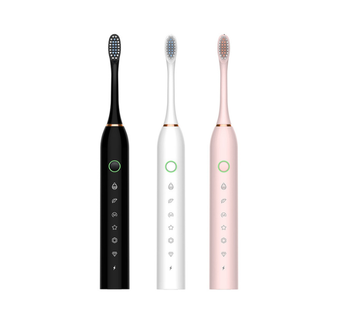 Електрична зубна щітка Sonic electric toothbrush X2 із 4 насадками. Чорна, фото 1