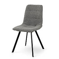 Сучасний м'який сірий стілець кухонний обідній з тканини букле з металевими ніжками для кухні Фреш