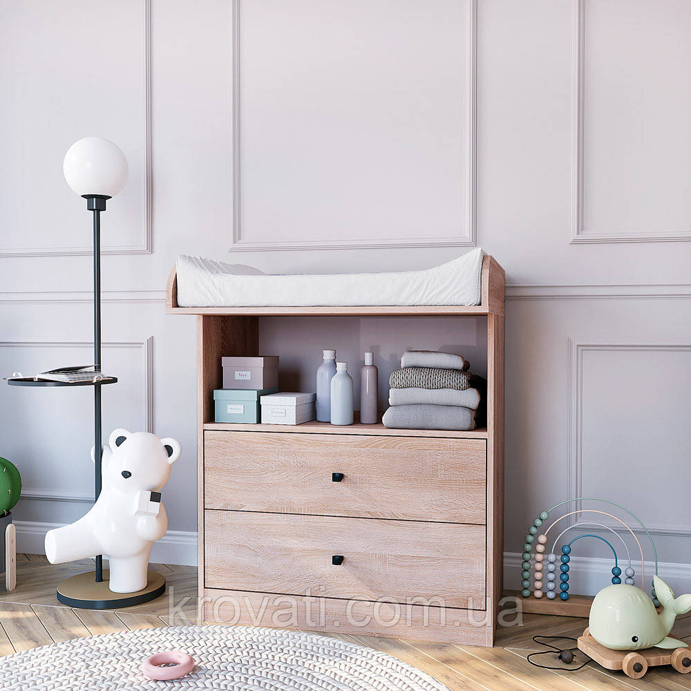 Комод пеленальний-4 Компаніт, Дуб Сонома