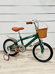 Дитячий велосипед "Cruiser" M01 (14)з ручним гальмом, додатковими колесами і кошиком.
