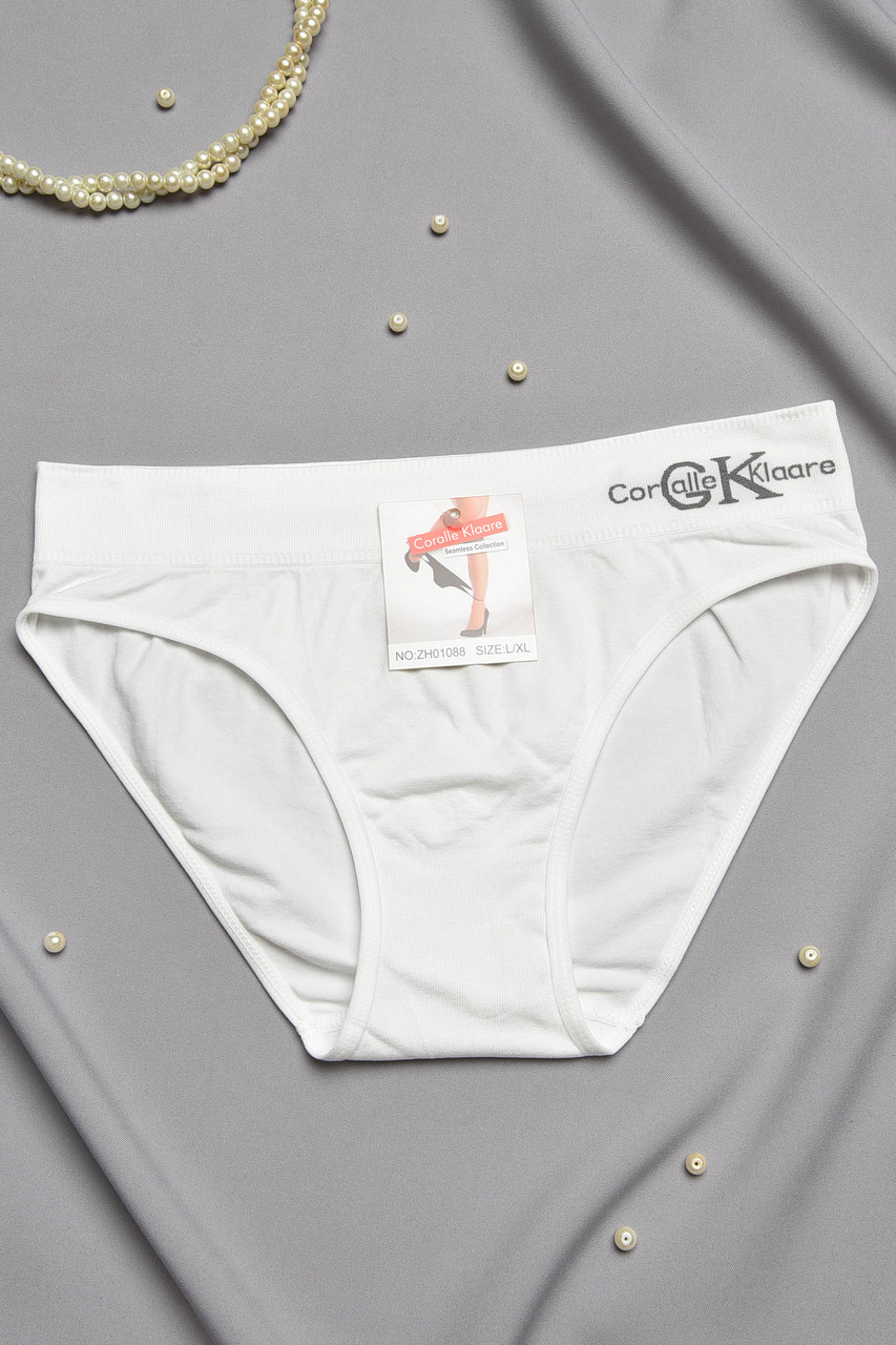 Труси жіночі однотонні білого кольору 197014S, фото 1