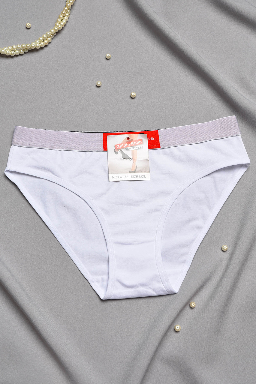 Труси жіночі однотонні білого кольору 197019S, фото 1