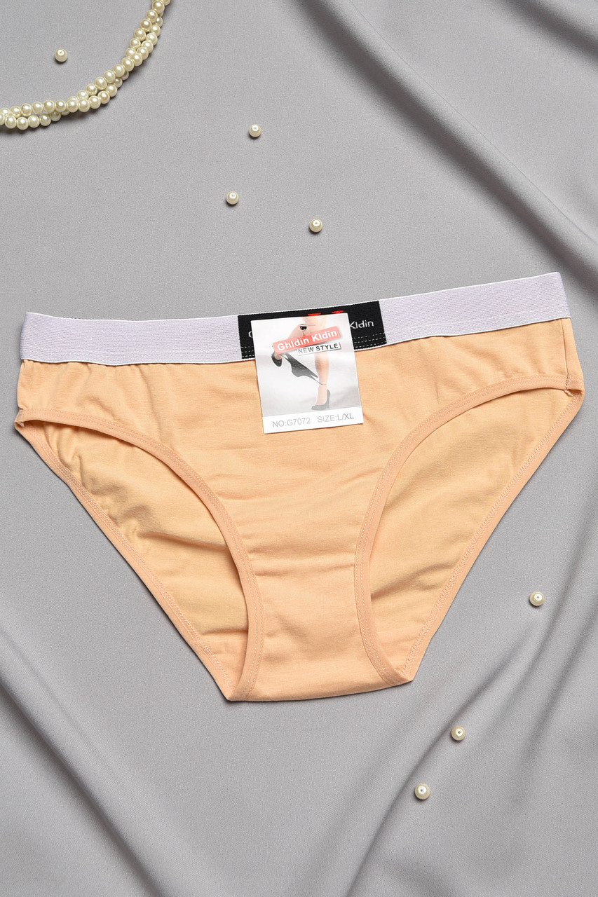 Труси жіночі однотонні бежевого кольору 197023S, фото 1