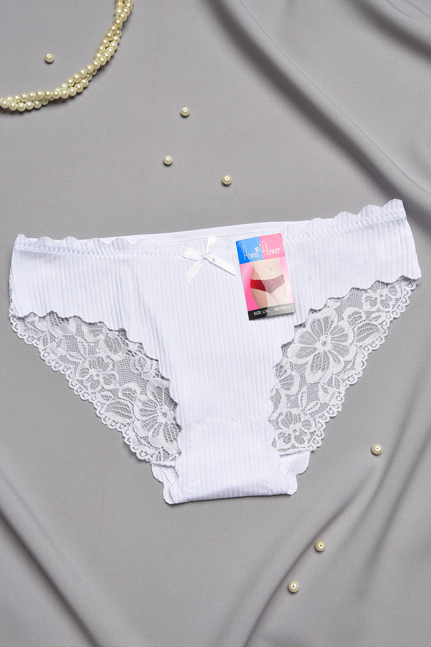 Труси жіночі однотонні білого кольору 197033S, фото 1