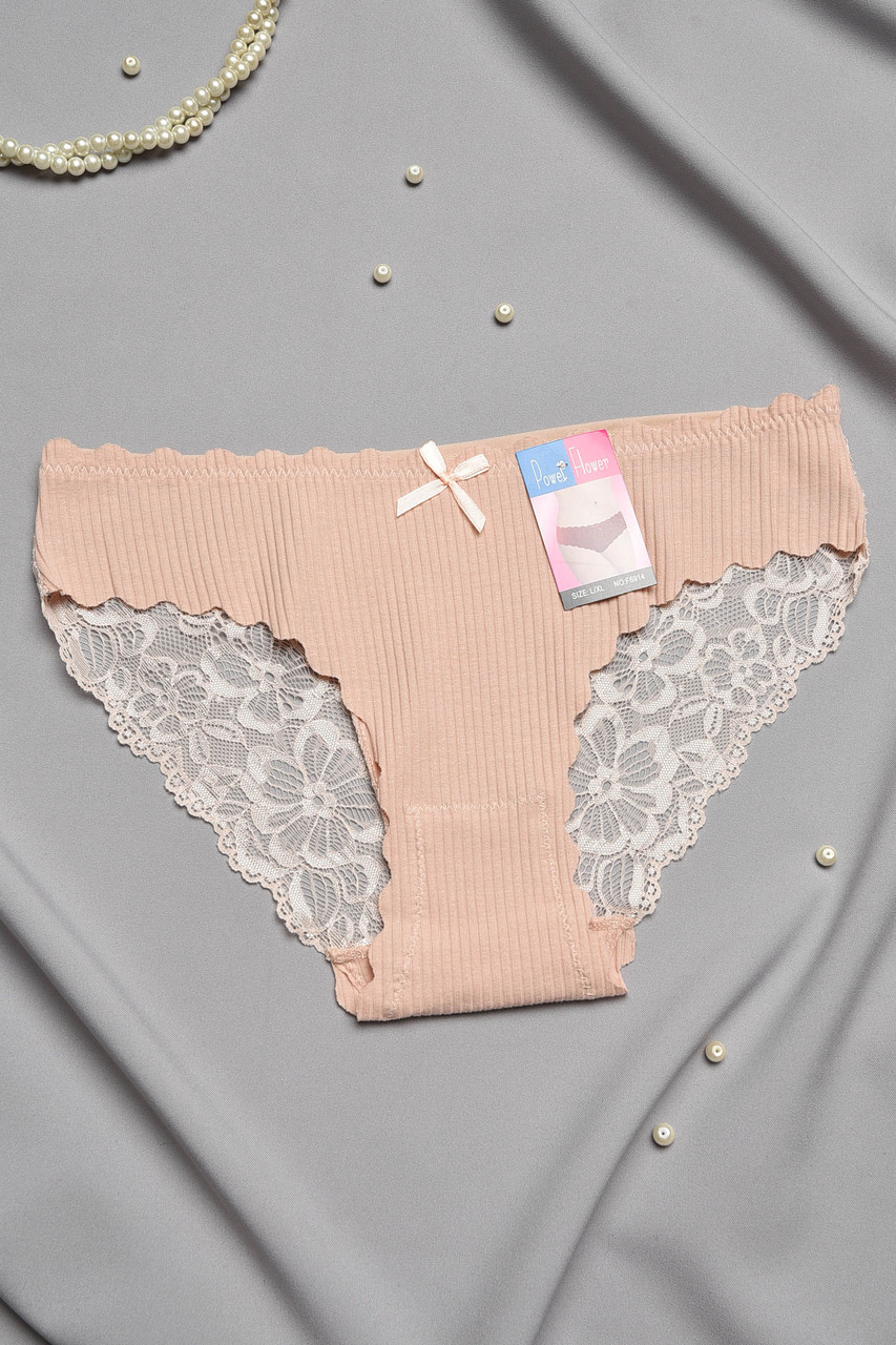 Труси жіночі однотонні бежевого кольору 197034S, фото 1