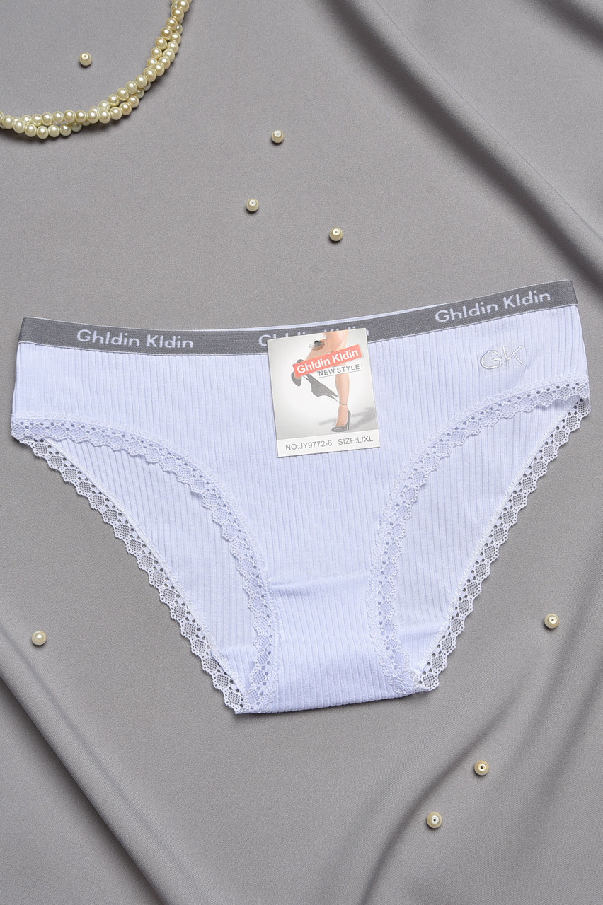 Труси жіночі однотонні білого кольору 197046S, фото 1