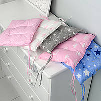 Подушка для стільця дитяча 23×28 з натуральної бавовни / антиалергенне наповнення, прямокутна, з візерунком, рожевий, фото 2