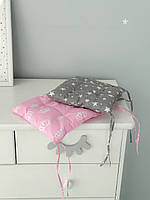 Подушка для стільця дитяча 23×28 з натуральної бавовни / антиалергенне наповнення, прямокутна, з візерунком, рожевий, фото 5