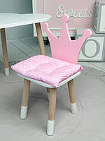 Подушка для стільця дитяча 23×28 з натуральної бавовни / антиалергенне наповнення, прямокутна, з візерунком, рожевий, фото 9