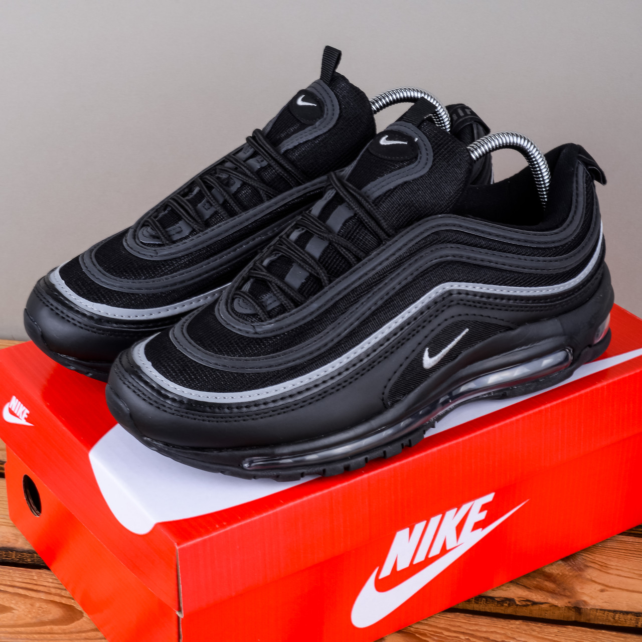 Чоловічі Кросівки Nike Air Max 97 чорні з сірою вставкою