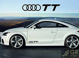 Вінілові наклейки на авто "AUDI TT" 10x50 см на дві сторони
