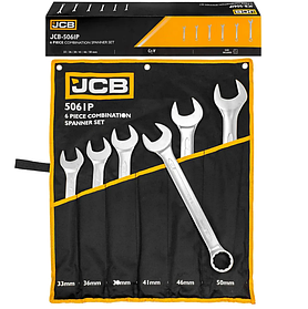 Набір ключів рожково-накидних JCB Tools JCB-5061P в чохлі 6 од 33-50 мм
