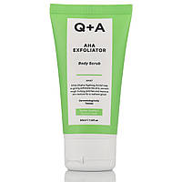 Скраб для тіла з АНА-кислотами з ванілью та кокосом, Body Scrub AHA Exfoliator, Q+A, 50 ml