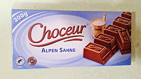 Шоколад Choceur Alpen Sahne 200 г молочний (без добавок)