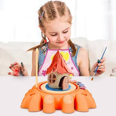 Захоплюючий дитячий набір для гончарства Зліпи скульптуру на гончарному крузі та пофарбуй фігурку Глина фарби