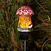 Садовий ліхтар 43 см у ґрунт як гриб із сонячною панеллю Казковий будиночок, фото 6