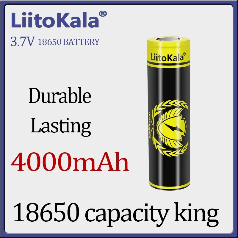 Акумулятор Liitokala 18650 KING 4000 mAh, Li-Ion 3.7v, Немає пам'яті, 1000 Циклів, Реальна ємність