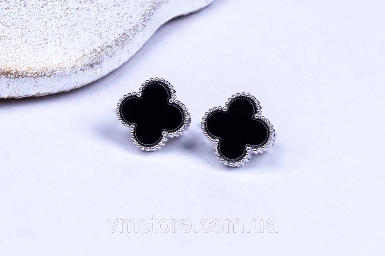 Сережки чорна конюшинка, диаметр 1,3 см