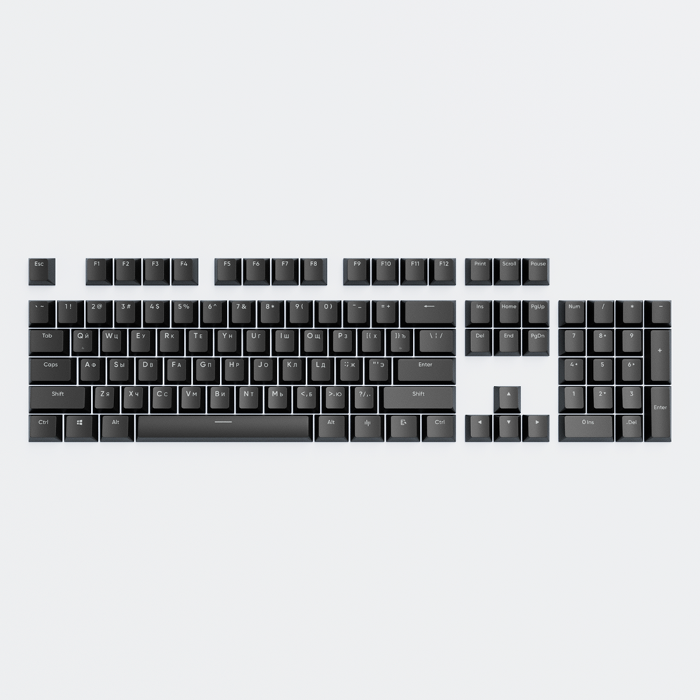 Набір кейкапів DARK PROJECT PBT KS-45 ENG/UA/RU (DP-KS-0045) чорні