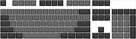 Набір кейкапів DARK PROJECT PBT KS-46 ENG/UA/RU (DP-KS-0046) чорно-сірі, фото 1