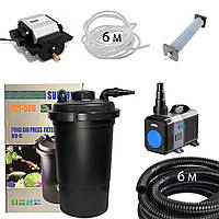 Комплект обладнання для ставка до 20000 л (Зовнішній напірний фільтр, компресор, насос, шланги)