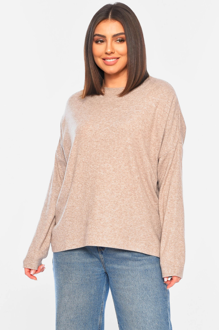 Кофта жіноча напівбатальна бежевого кольору р.M 197533S, фото 1