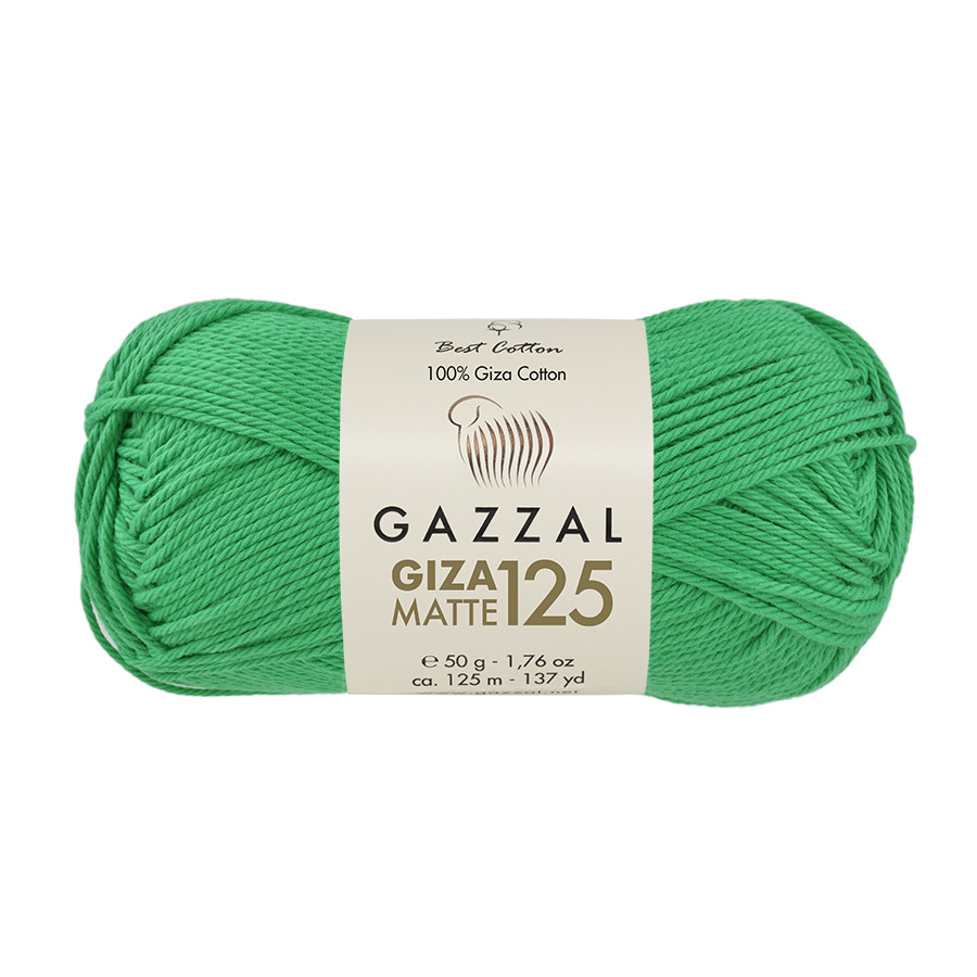 Gazzal GIZA MATTE 125 (Газзал Гіза Матте 125) №5560 зелений (Пряжа бавовняна, нитки для в'язання), фото 1
